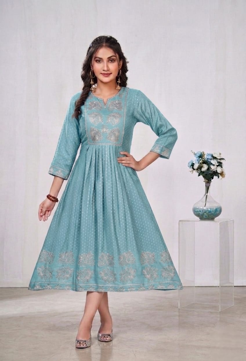 Elegant Floral Anarkali Kurti