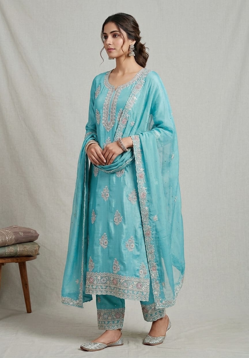 Blue Salwar material