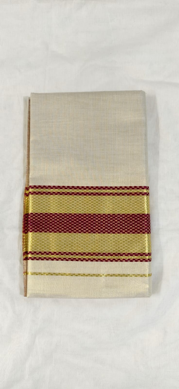Kerala set saree - Maroon color