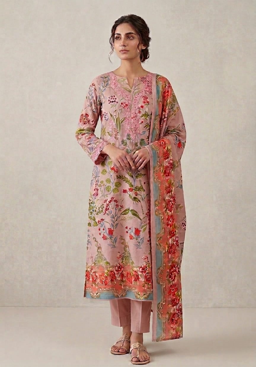 Floral Printed Cotton Salwar Material