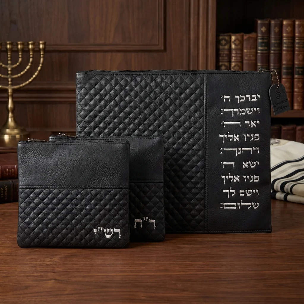 סט טלית תפילין רש"יתם דמוי עור