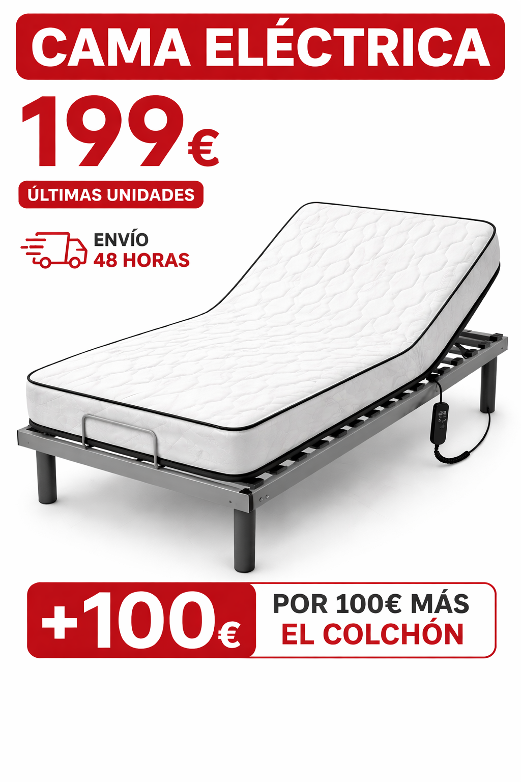 Cama Articulada Eléctrica + Opción Colchón – Oferta Limitada