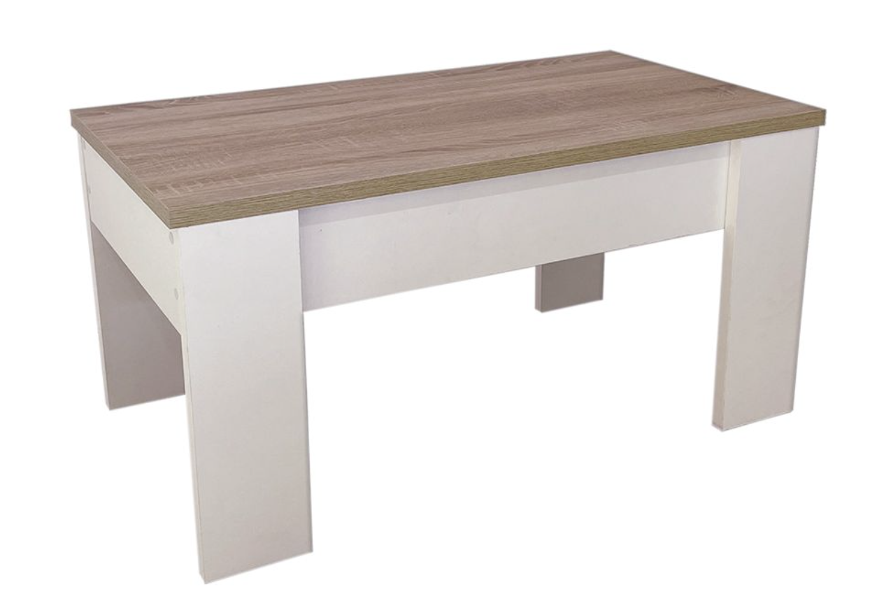 Mesa de centro, elevable. Blanco y cambrian