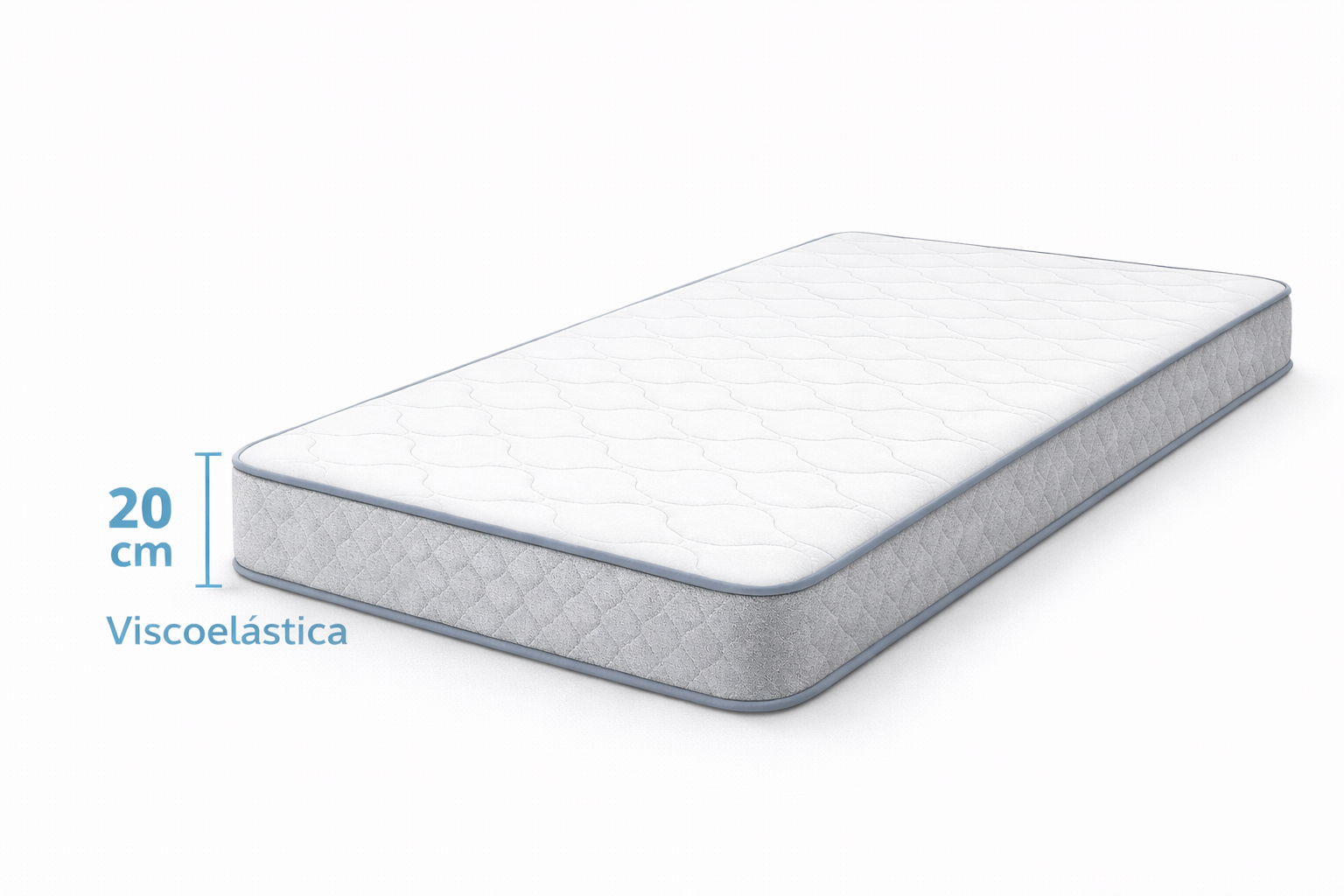 Colchón viscoelástico de  20cm Firmeza Media-Alta | Cómodo, Práctico y Económico