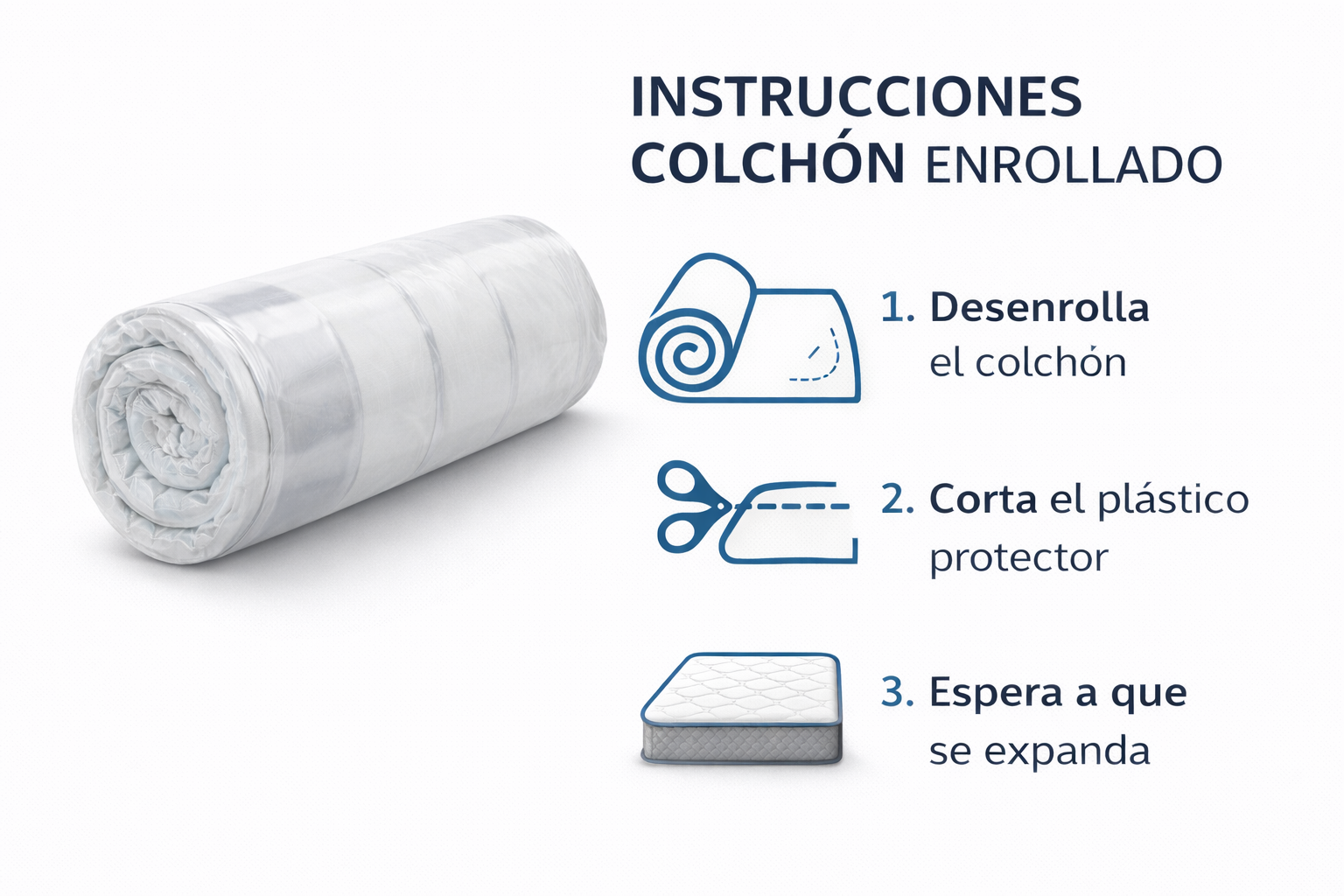 Colchón de Espuma 15 cm Firmeza Media-Alta | Cómodo, Práctico y Económico
