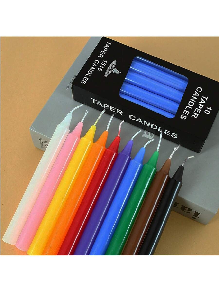 Assorted Color Taper Candles (Set of 10)