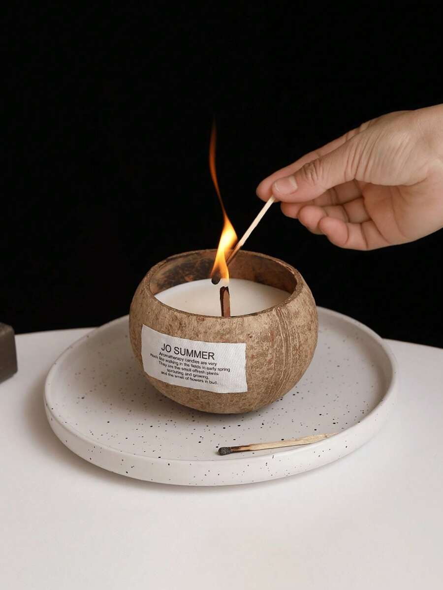 Coconut Shell Candle Holder