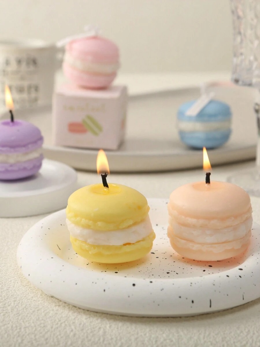 Pastel Macaron Shaped Candles
