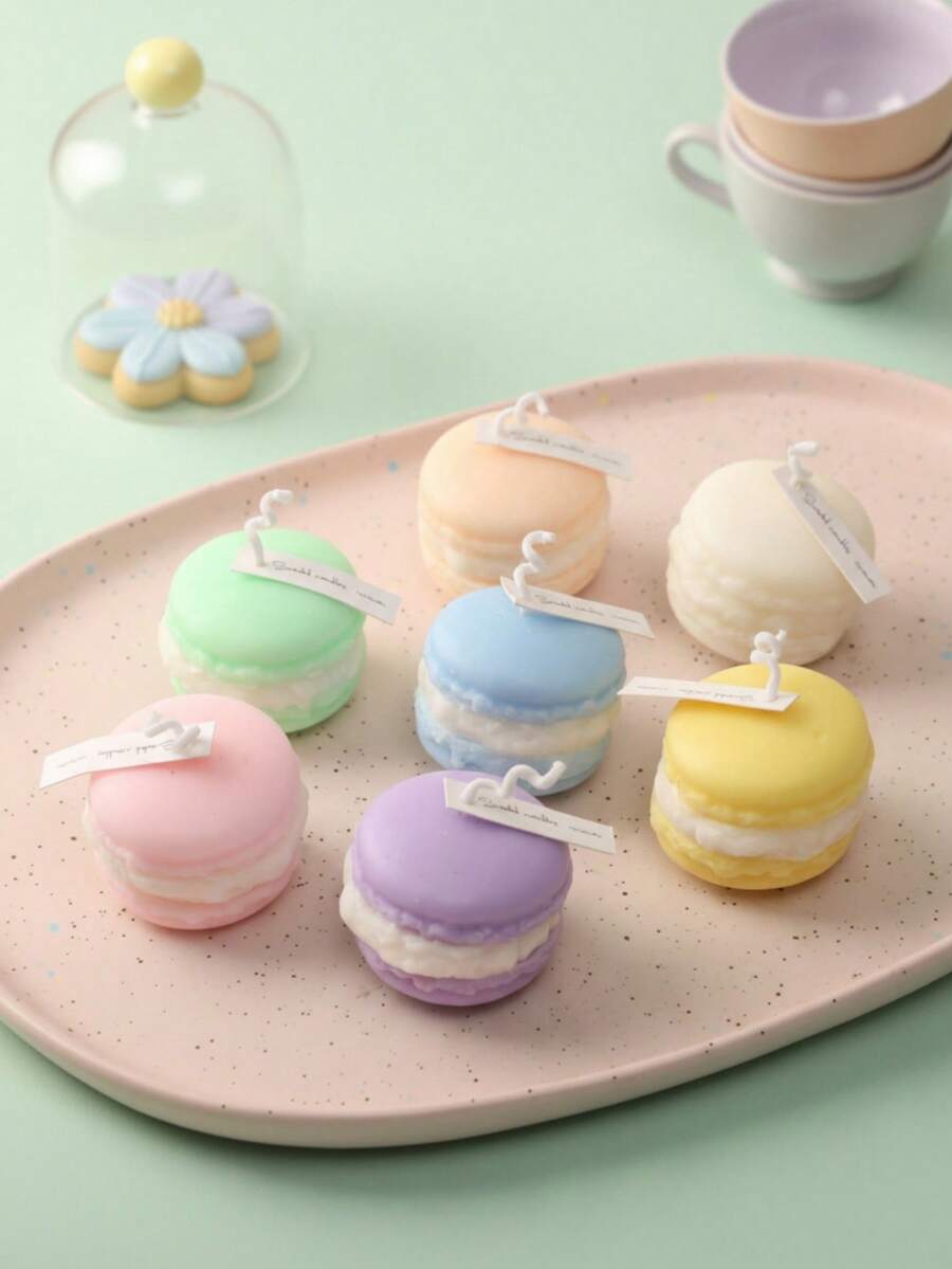 Pastel Macaron Shaped Candles