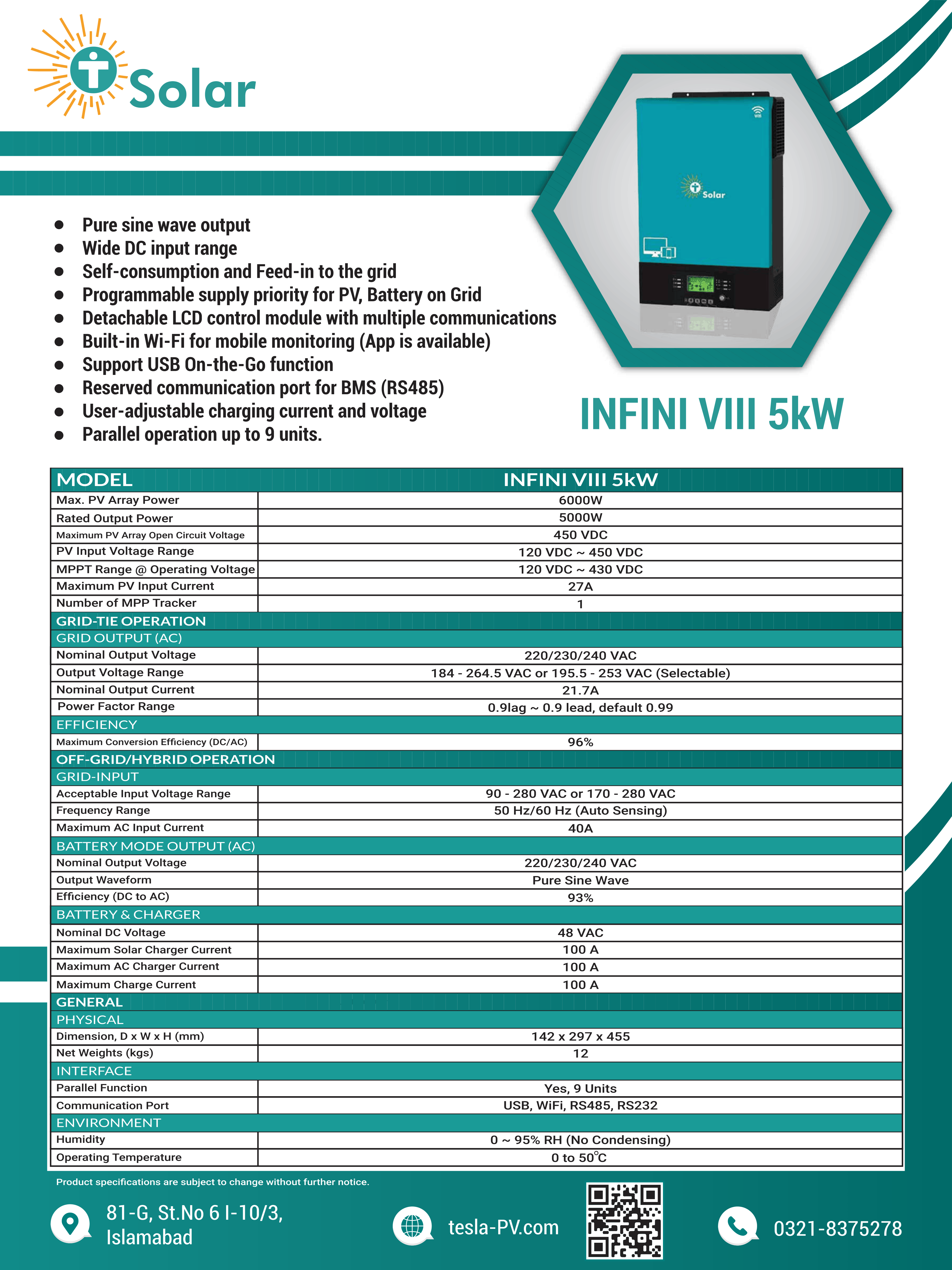 Tsolar INFINI VIII 5kW Hybrid Solar Inverter