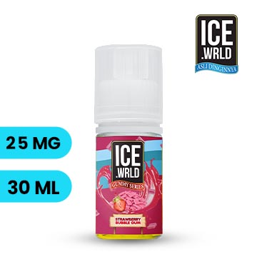 ICE WRLD GUMMY SERIES SALT NIC 30ML STRAWBERRY BUBBLEGUM 