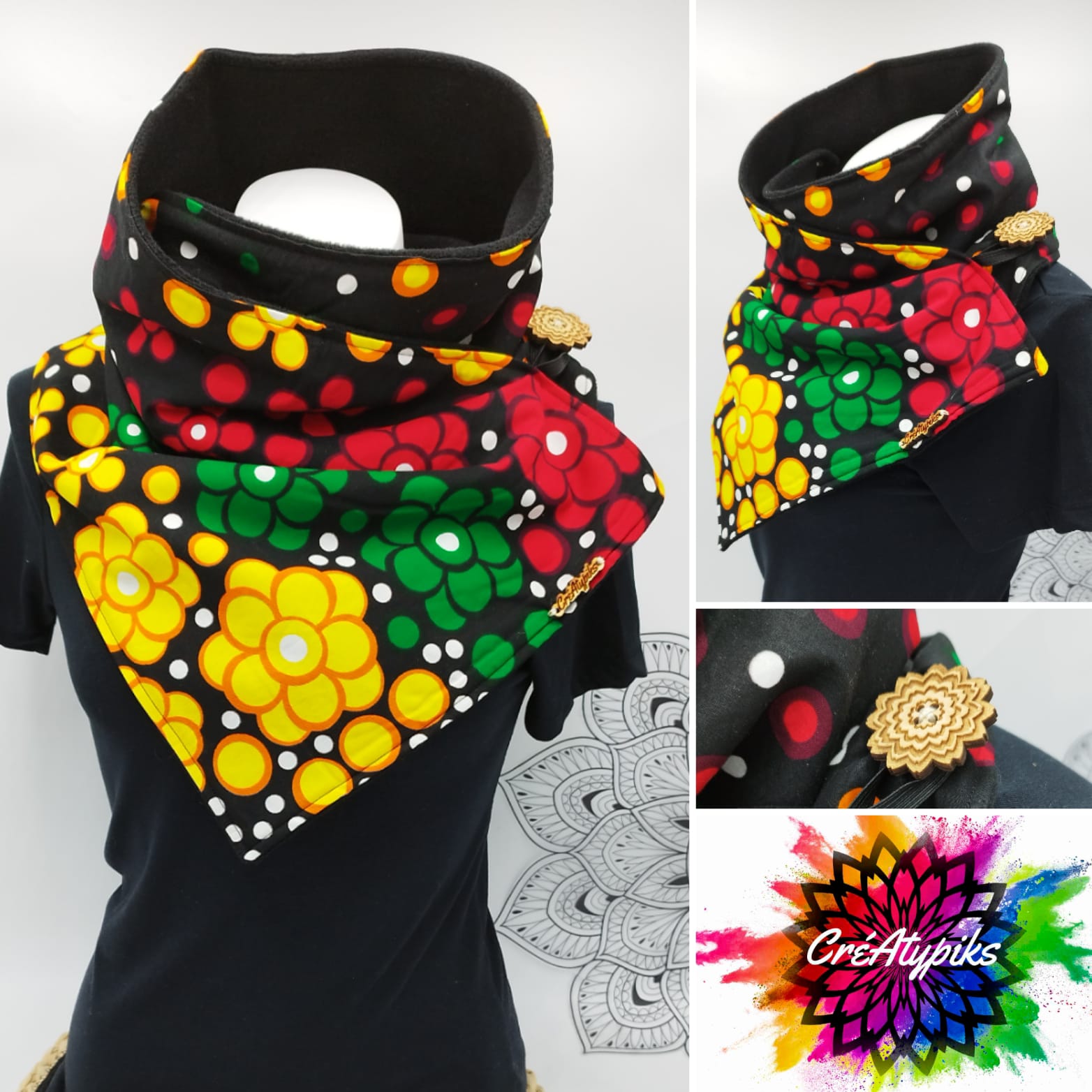 Echarpe Coloré Fleuri