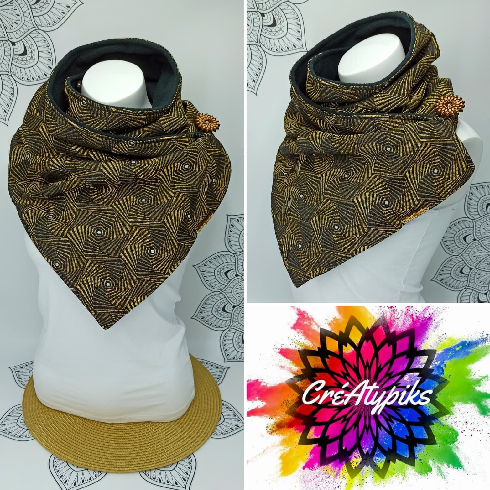 Echarpe géométrique artisanal