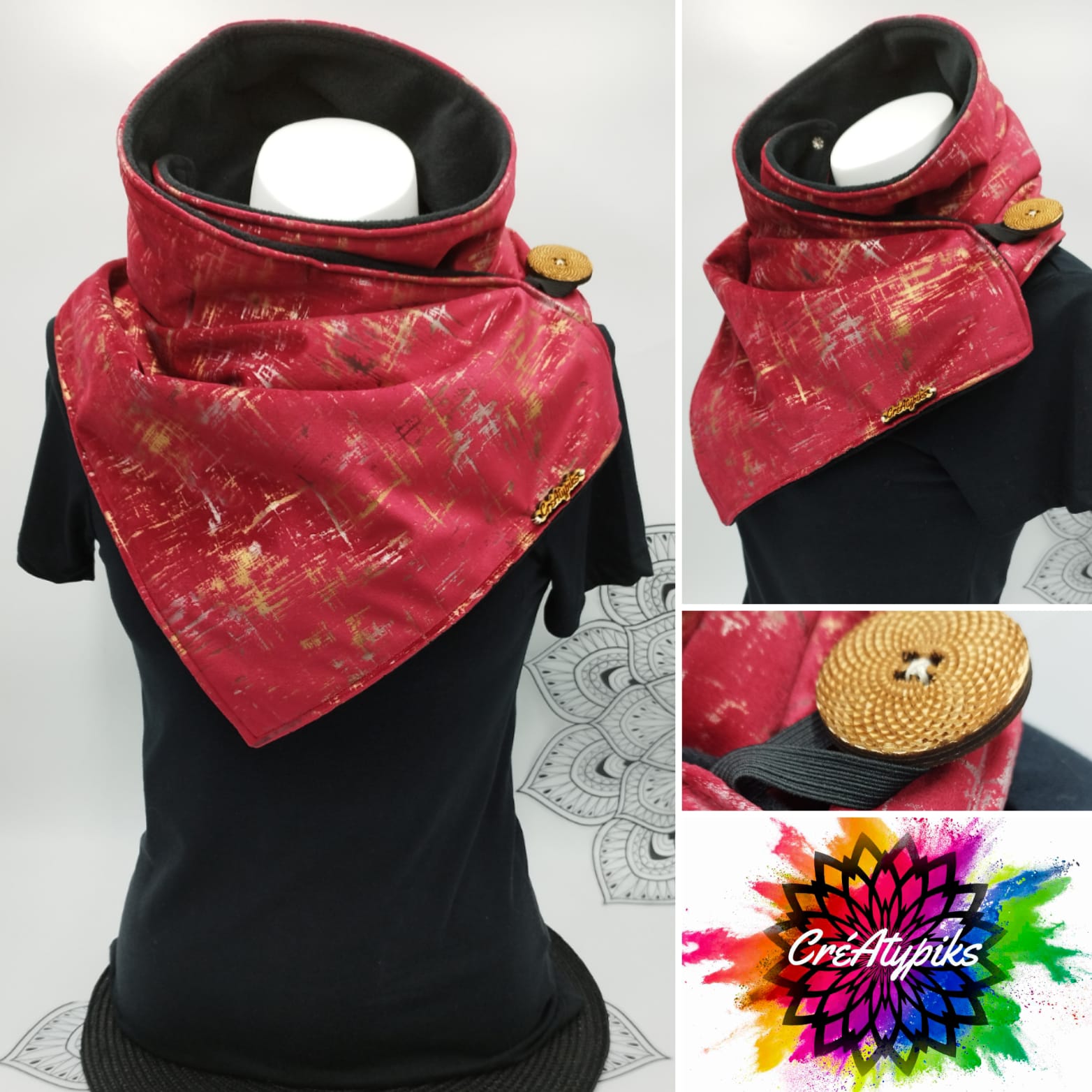 Écharpe Rouge Texturé