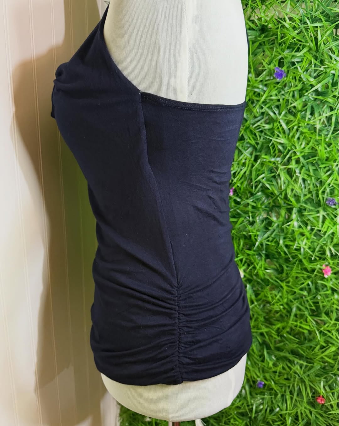 Top Fruncido con Escote Drapeado y Espalda Racerback