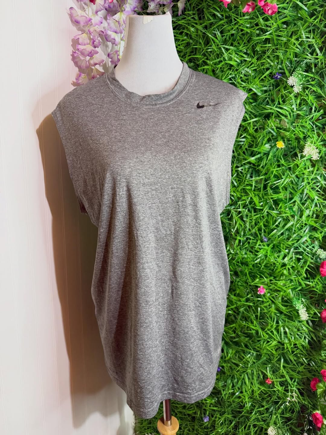 Muscle Tee Nike Dri-Fit – Gris Jaspeado