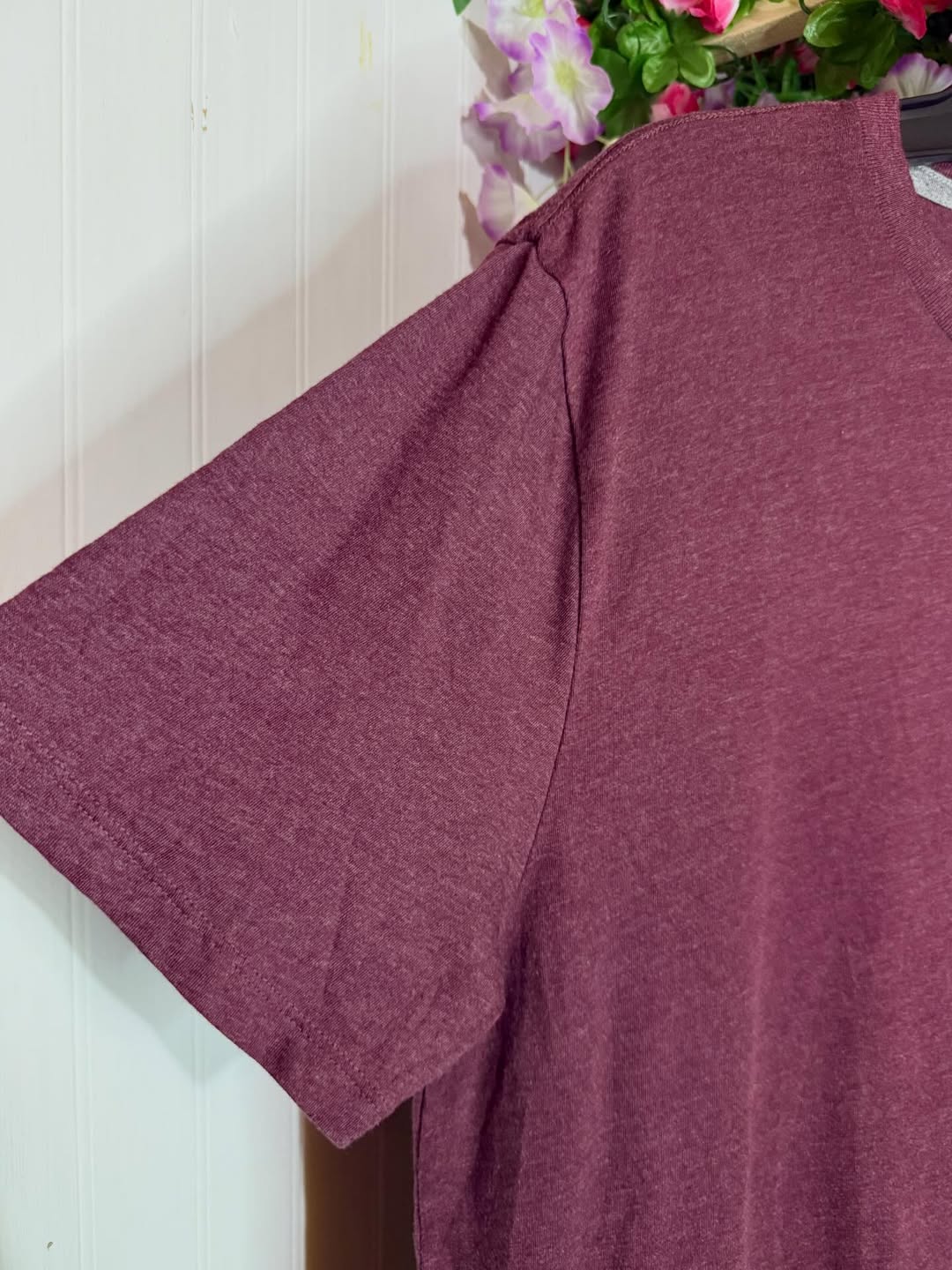 Polera Básica Old Navy Burdeo Jaspeada