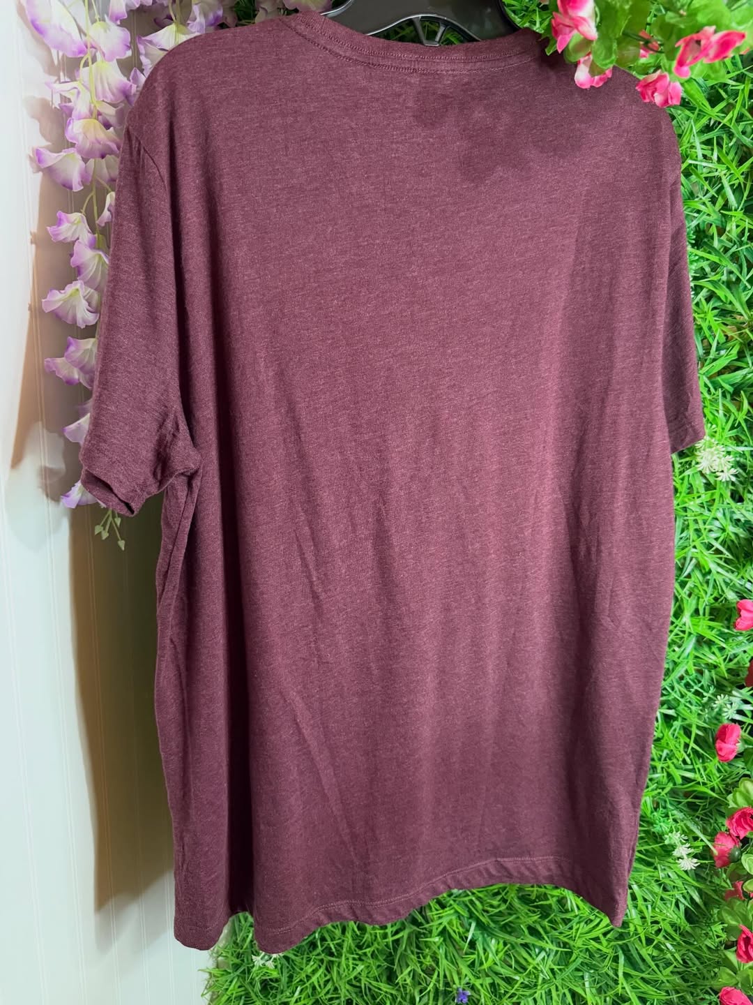 Polera Básica Old Navy Burdeo Jaspeada