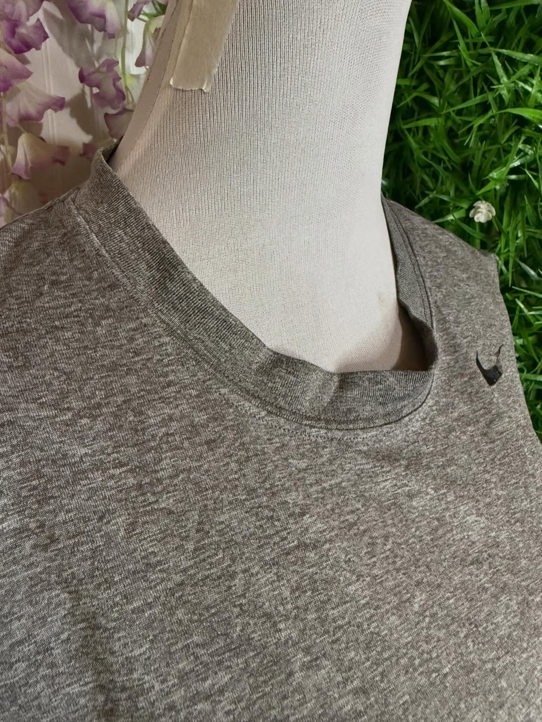 Muscle Tee Nike Dri-Fit – Gris Jaspeado