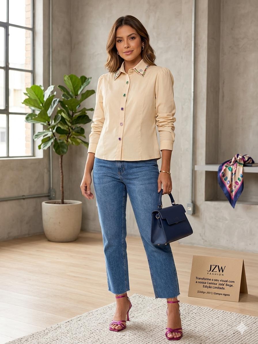 Camisa Bege Feminina