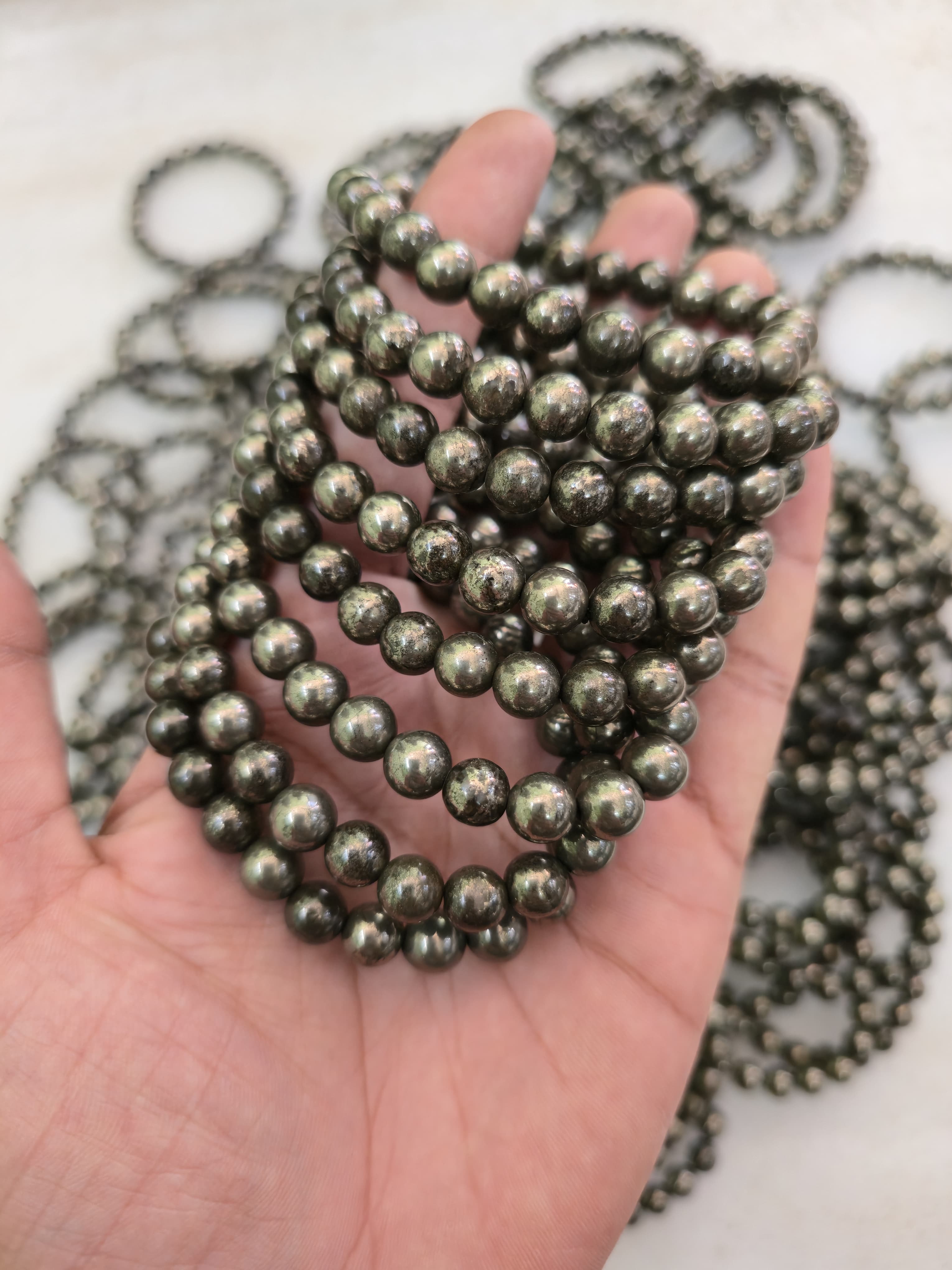 Pyrite Bead Bracelets