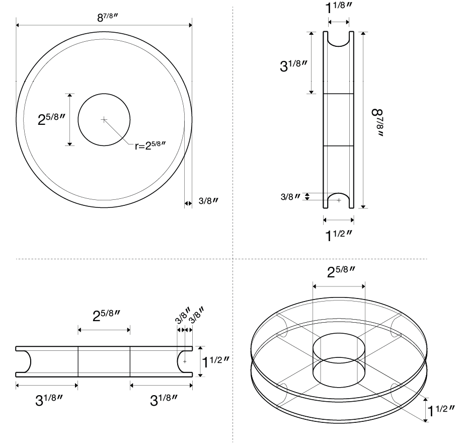 Polea para cable de acero 1"