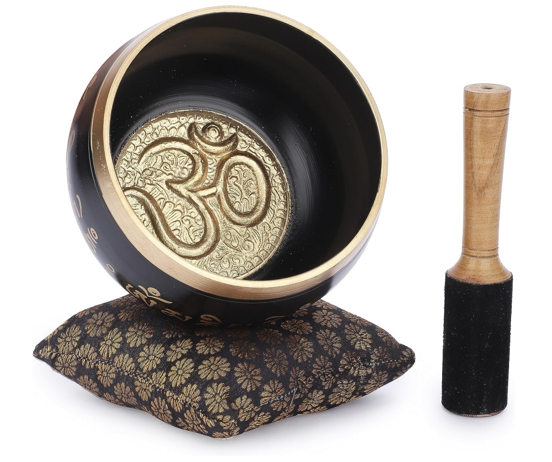 Om Engraved Singing Bowl Set
