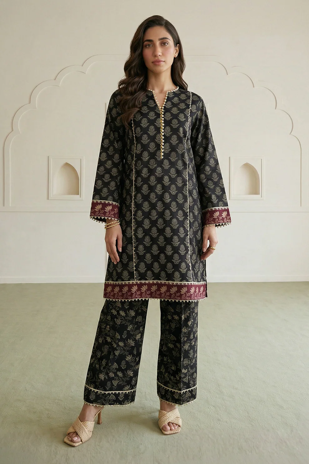 Women Unstitched 2 Piece Embroidered Suit WES-003