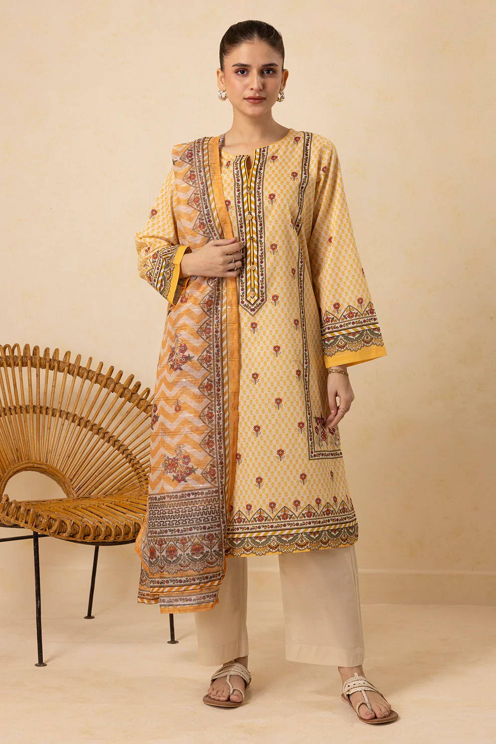 Women Stitched 3 Piece Embroidered Suit – WST-010