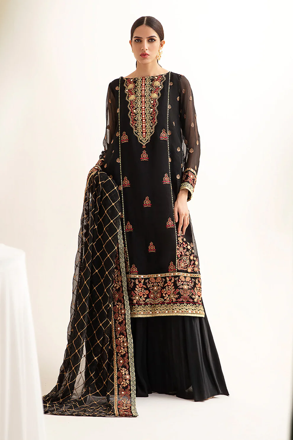 Women Unstitched 3 Piece Luxury Embroidered Suit – LUX-001