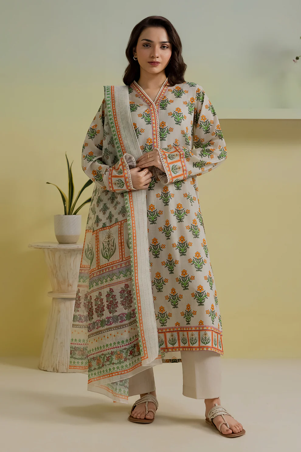 Women Stitched 3 Piece Embroidered Suit – WST-015
