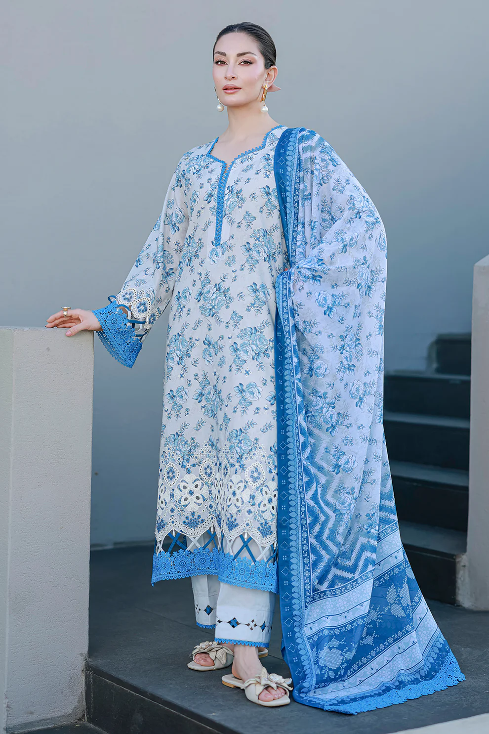 Women Unstitched 3 Piece Embroidered Suit WES-003