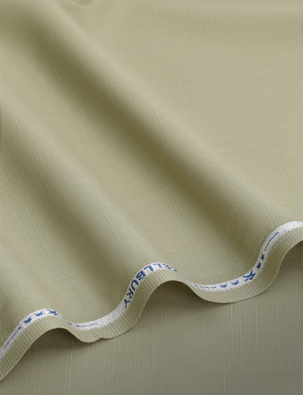 Men Unstitched Dusty Olive with White Lines Pattern Kameez Shalwar