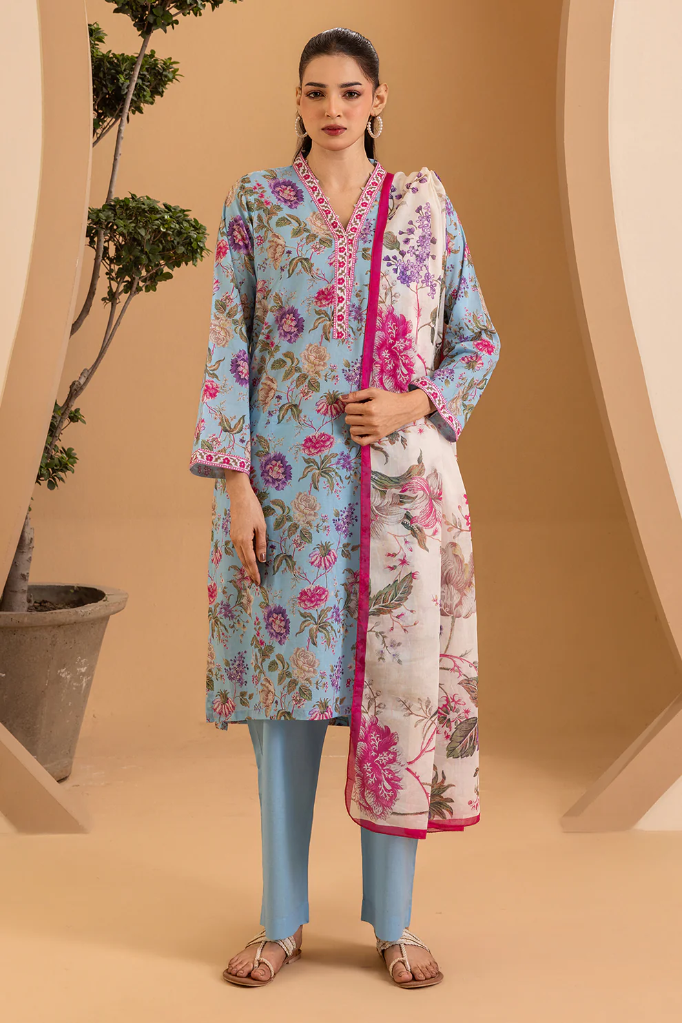 Women Stitched 3 Piece Embroidered Suit WST-011