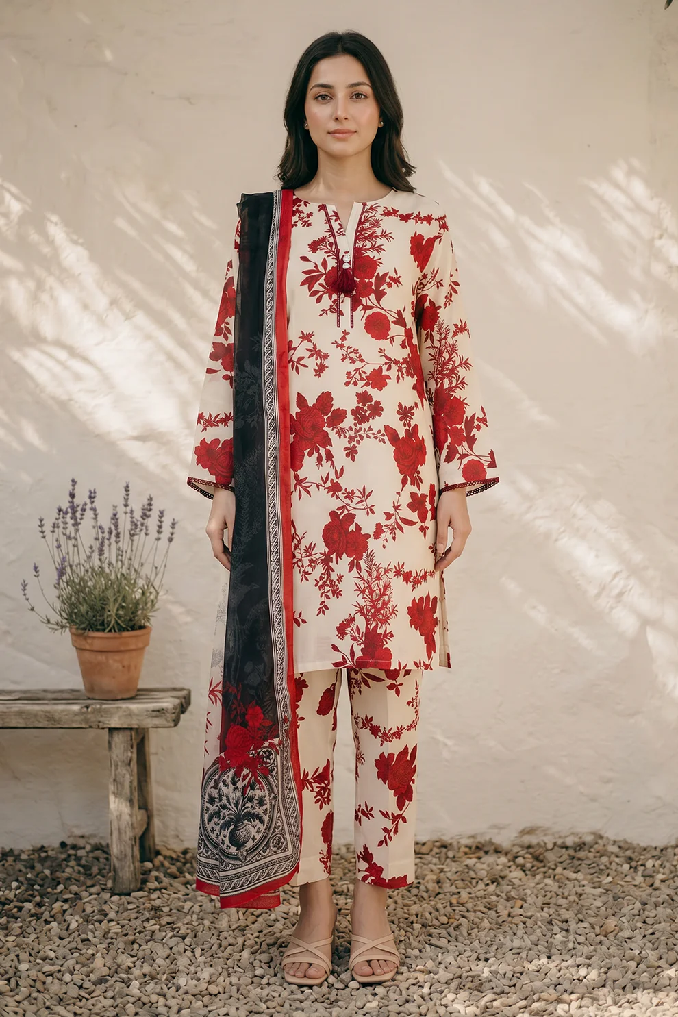 Women Stitched 3 Piece Embroidered Suit – WST-003