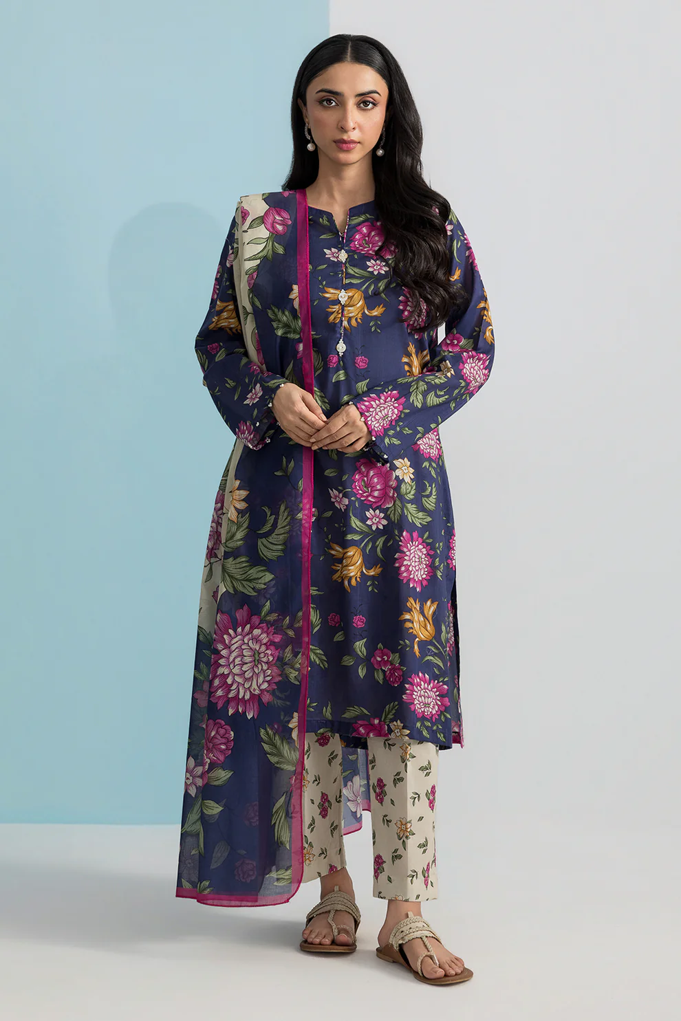 Women Stitched 3 Piece Embroidered Suit – WST-019