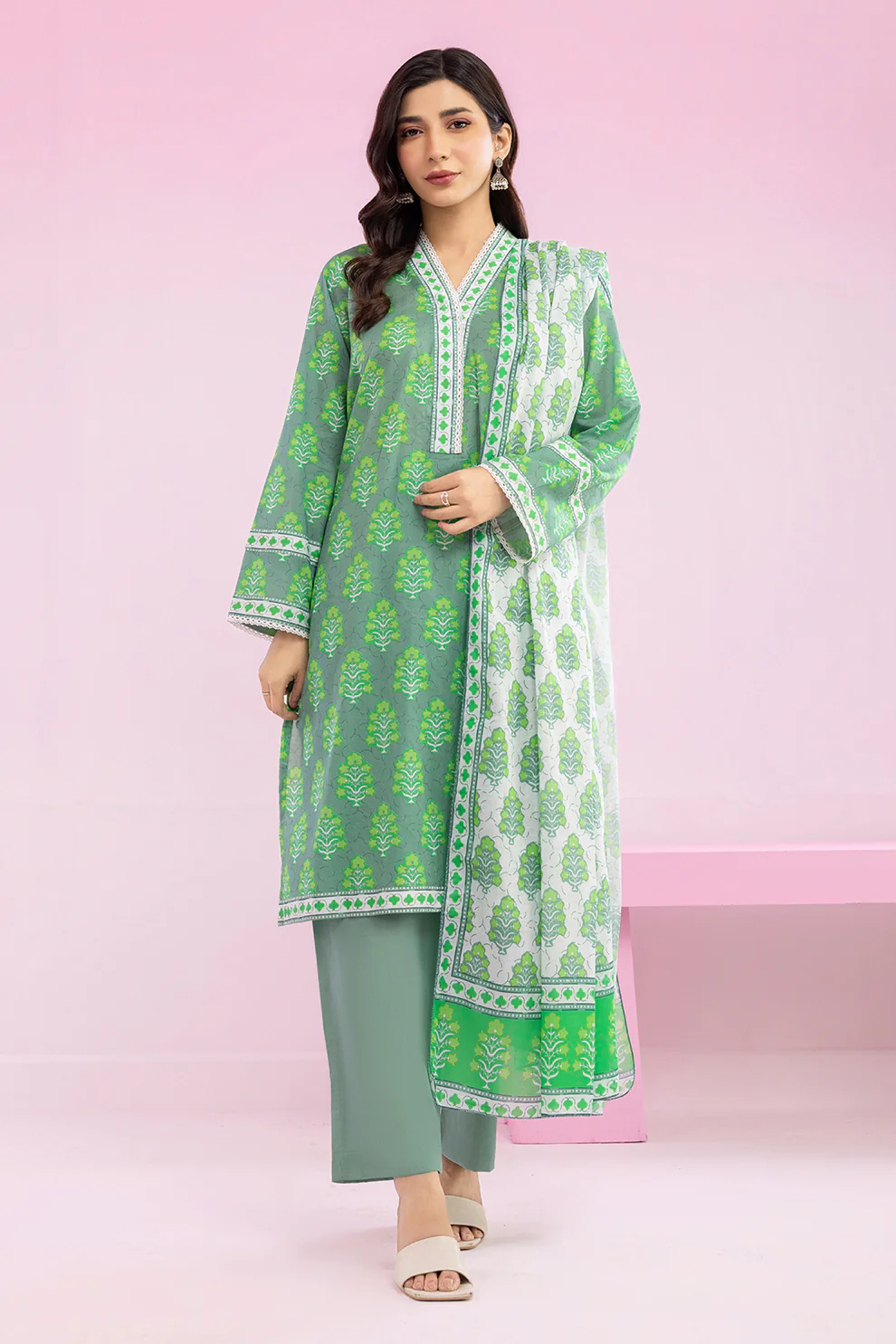 Women Stitched 3 Piece Embroidered Suit – WST-012