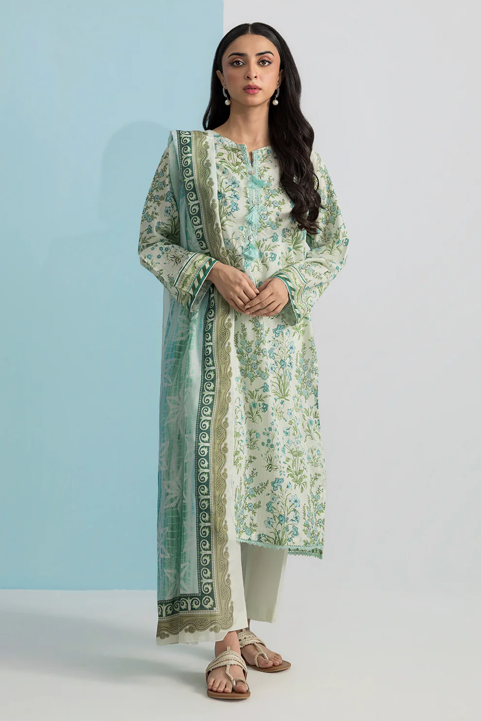 Women Stitched 3 Piece Embroidered Suit – WST-018