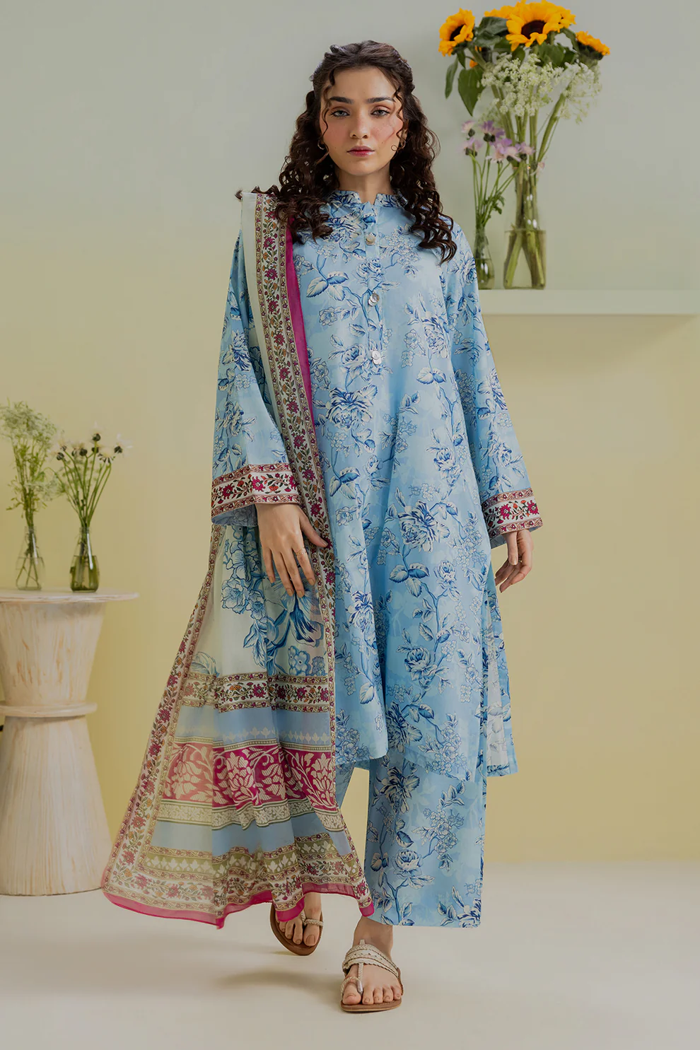 Women Stitched 3 Piece Embroidered Suit – WST-013