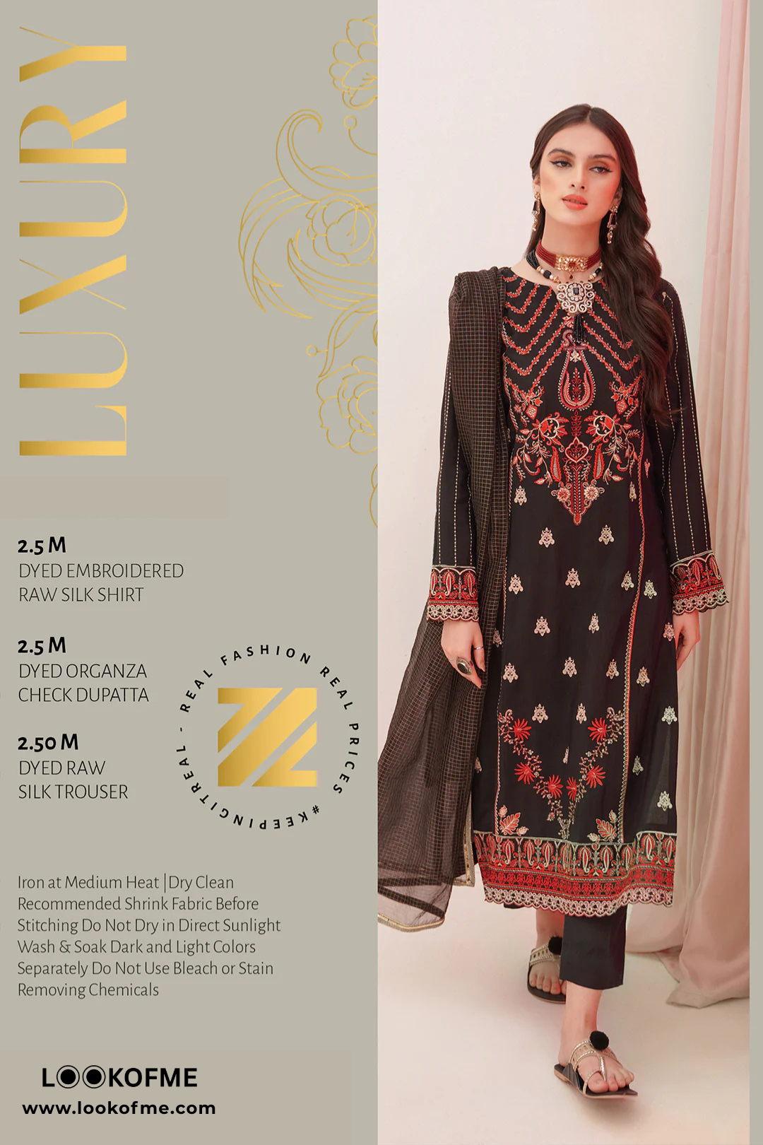 Women Unstitched 3 Piece Luxury Embroidered Suit – LUX-002