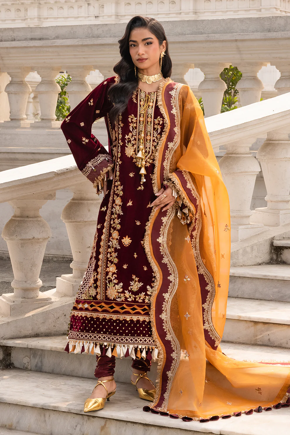 Women Unstitched 3 Piece Luxury Embroidered Suit LUX-005