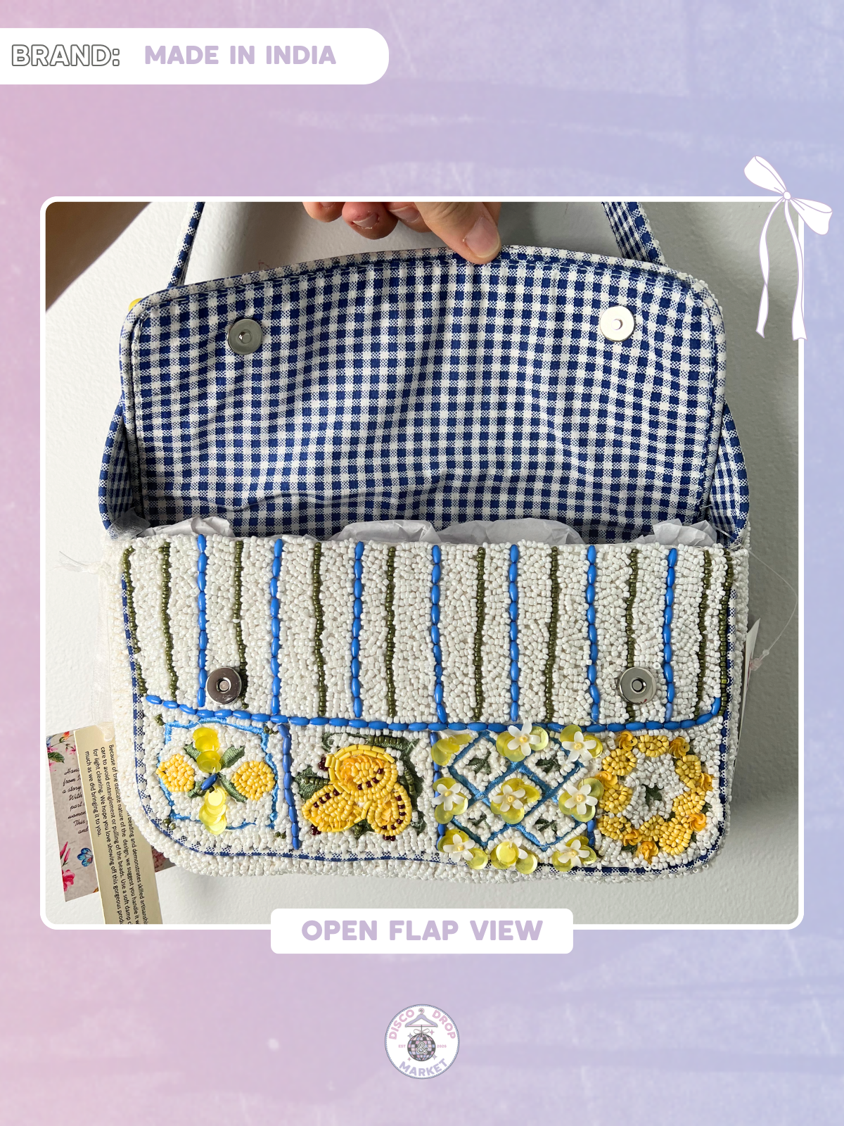 Viral Italian Summer Tiled Lemon Beaded Handbag Made in India 🍋✨
