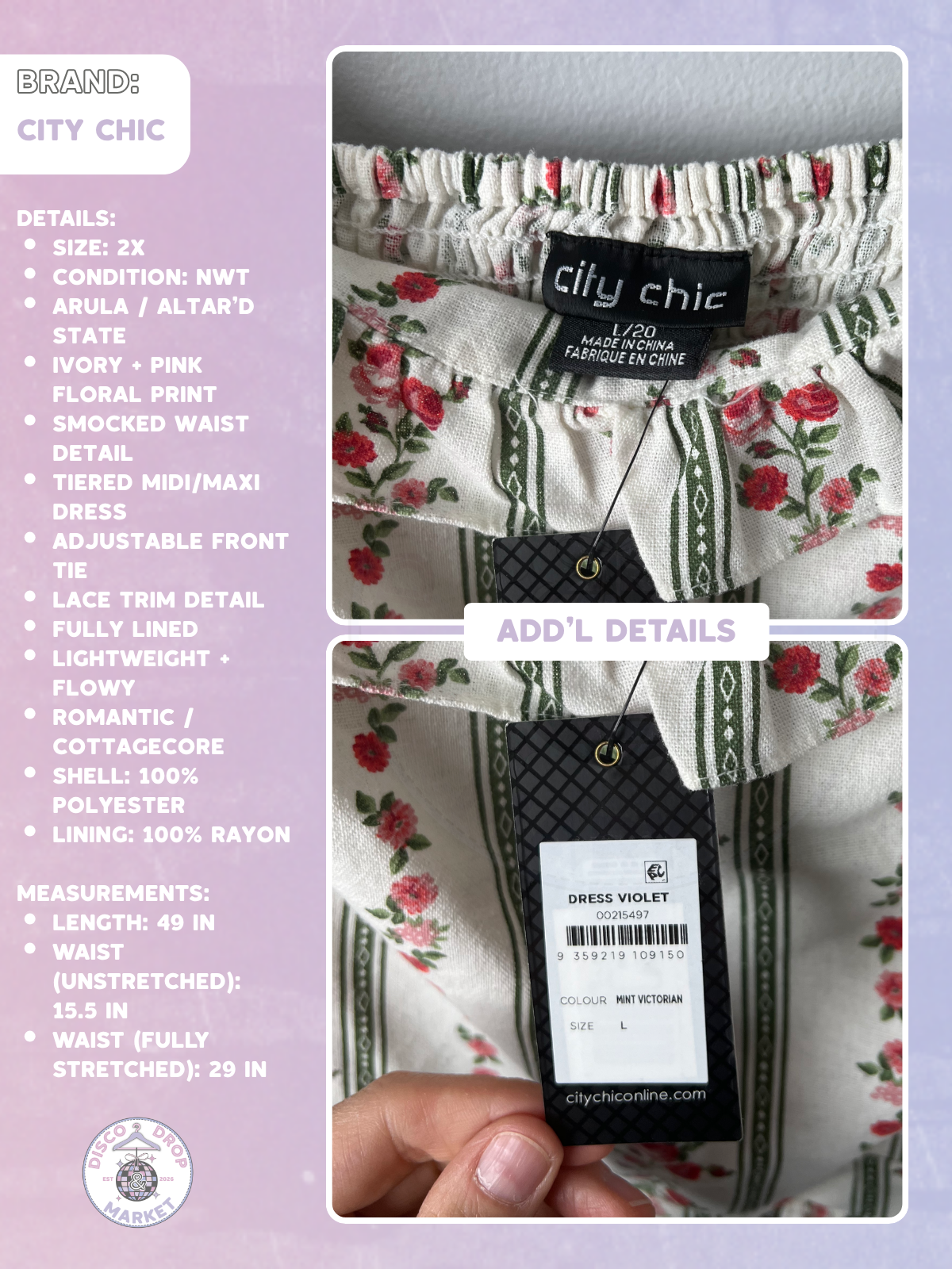 Floral Picnic Dress | City Chic Size 20 NWT