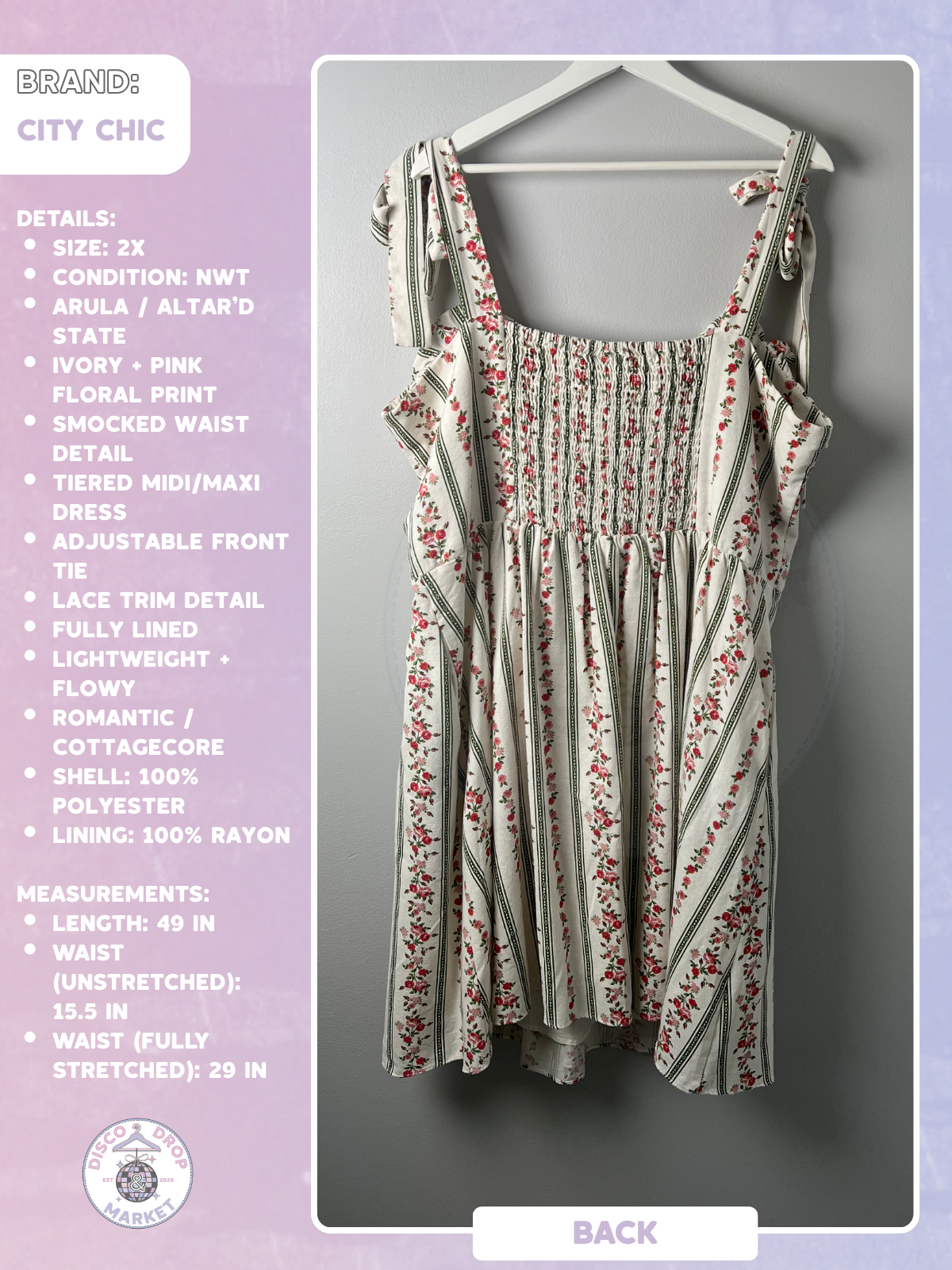 Floral Picnic Dress | City Chic Size 20 NWT