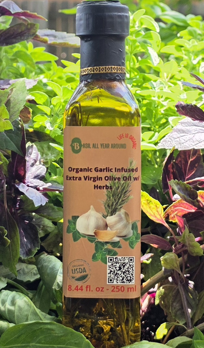 Organic Garlic Infused Extra Virgin Olive Oil with Herbs