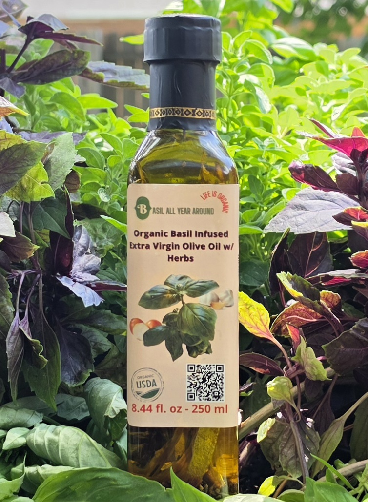 Organic Basil Infused Extra Virgin Olive Oil w/ Herbs