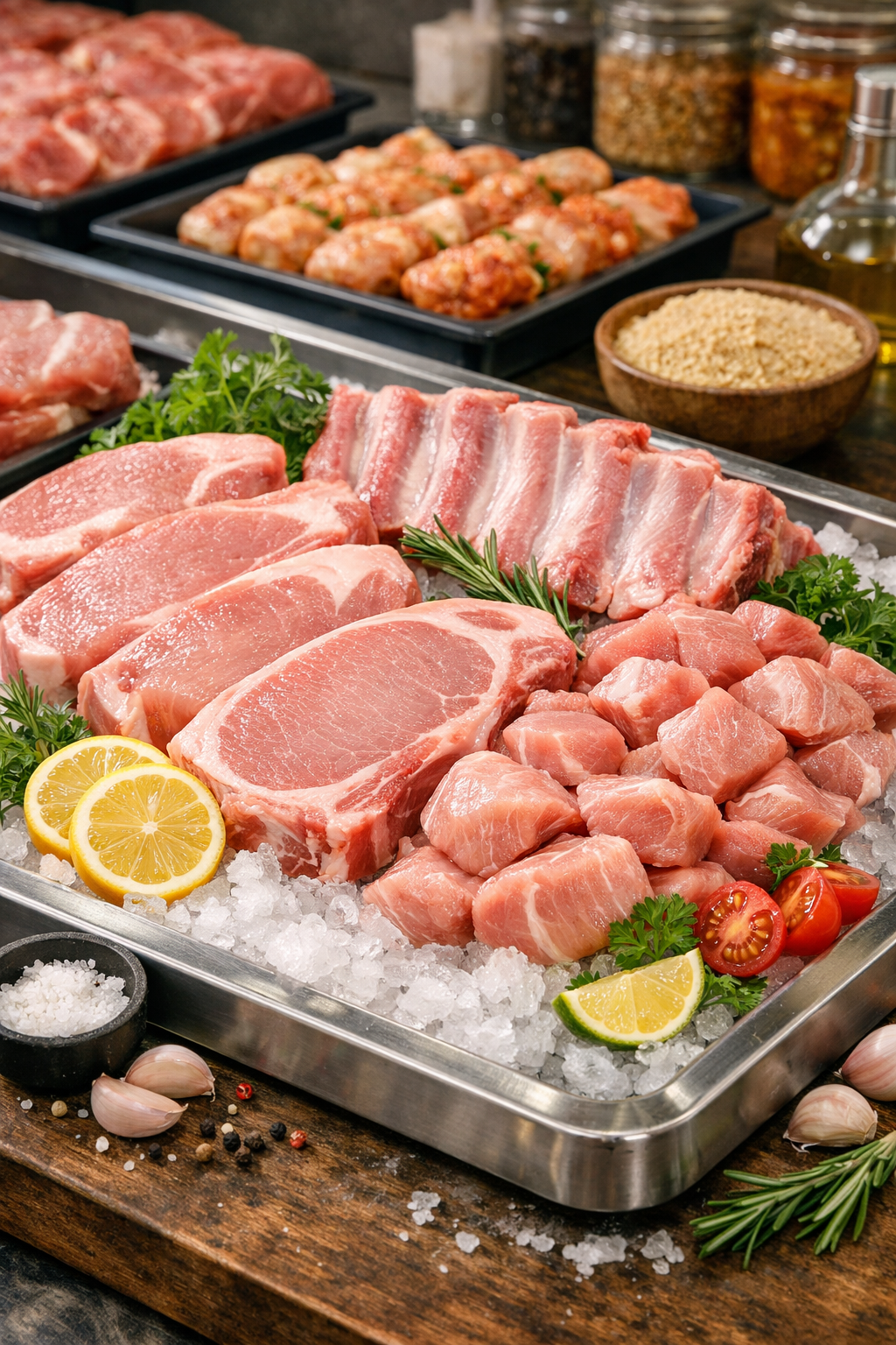 Carne de puerco en trositos o en troso para deshebrar