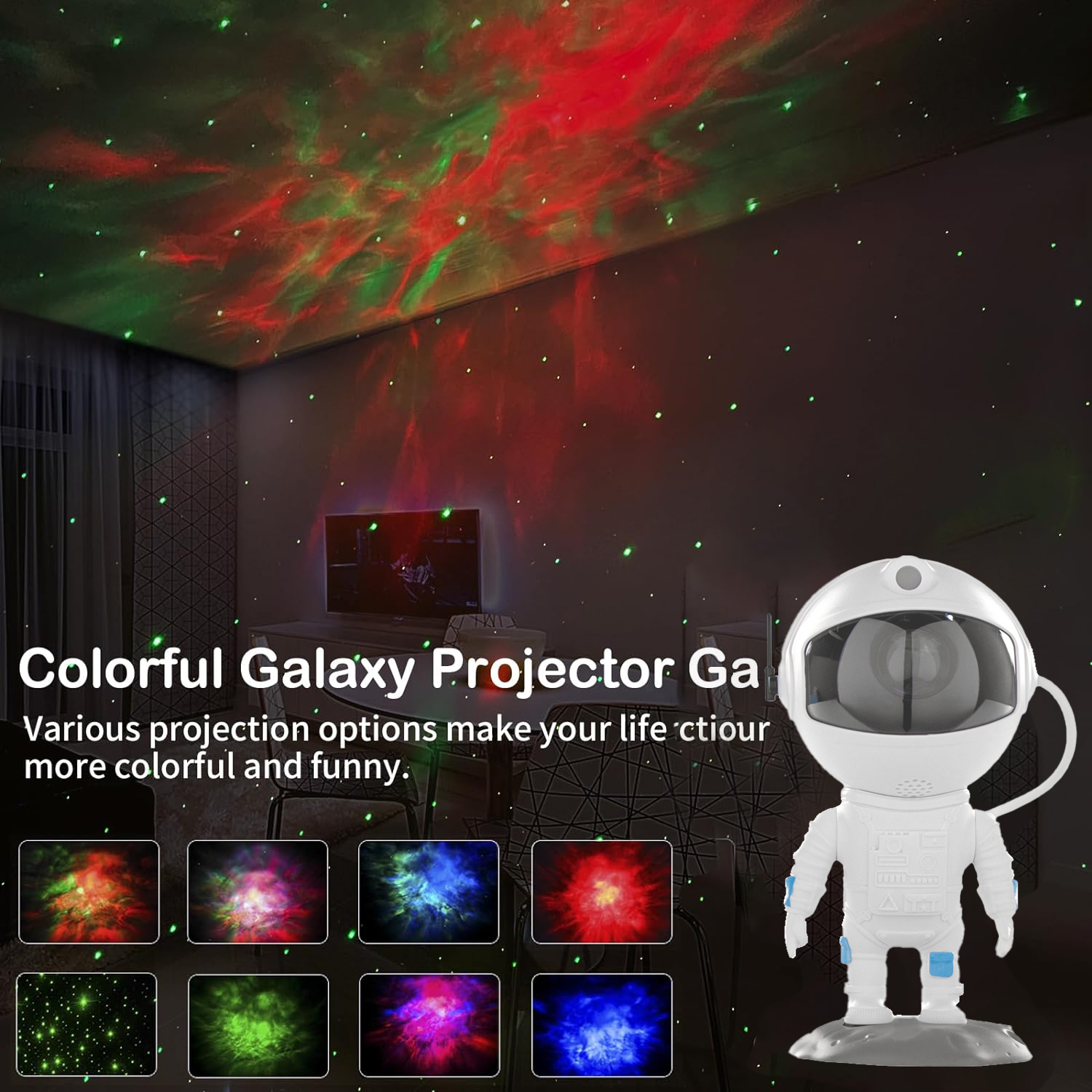 Astronaut Galaxy Projector with Nebula, Star Projector Ceiling LED Lamp with 8 Modes Astronaut Starry Night Light with Remote Kids Projector Gift for Boys Adults for Bedroom, Birthdays