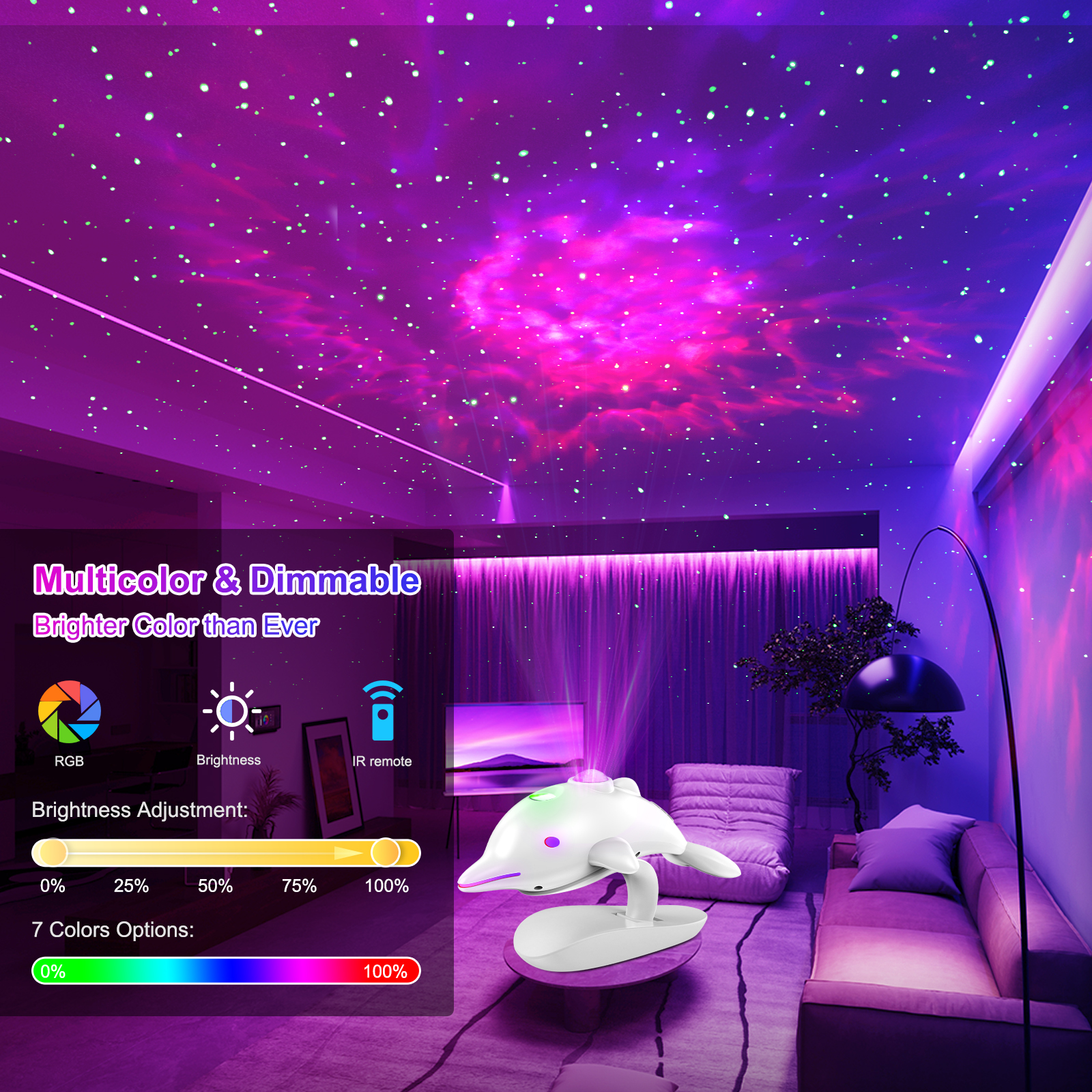 Dolphin Starry Sky Projector