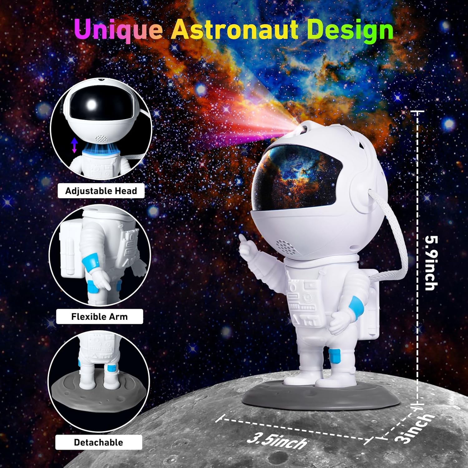 Large astronaut star projection lamp